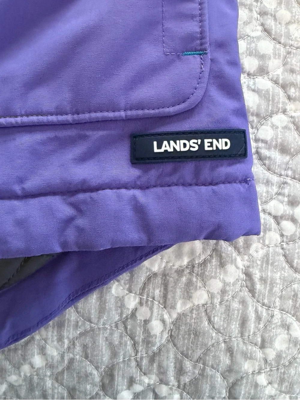 Lands' End Two-Tone Purple Hooded Kids Winter Jacket. Girls size medium (10-12)